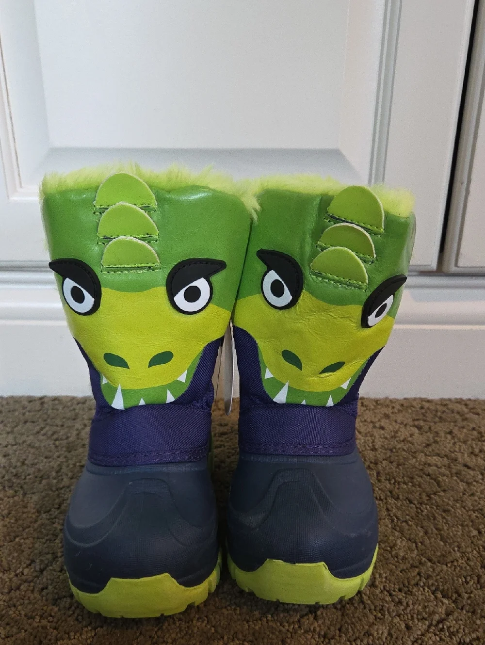 Toddler Boys Falls Creek 3D Dinosaur Winter Boots Faux Fur Lining Size 7 8 NWT